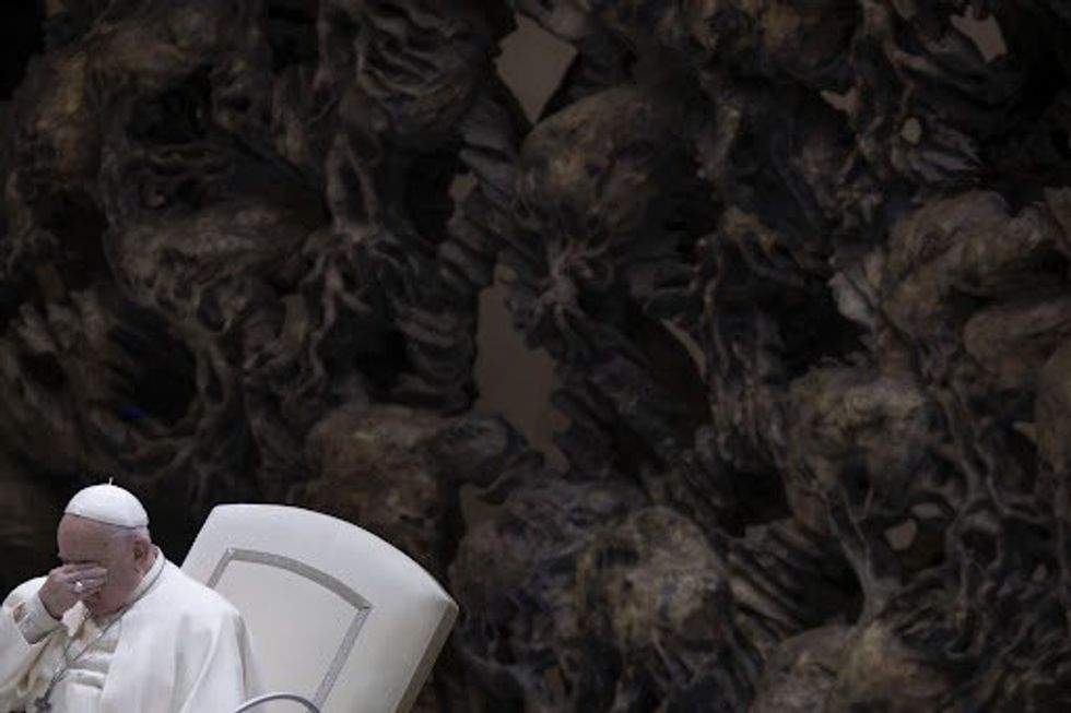 Pope Francis in Paul VI Hall at the Vatican in January 2024.