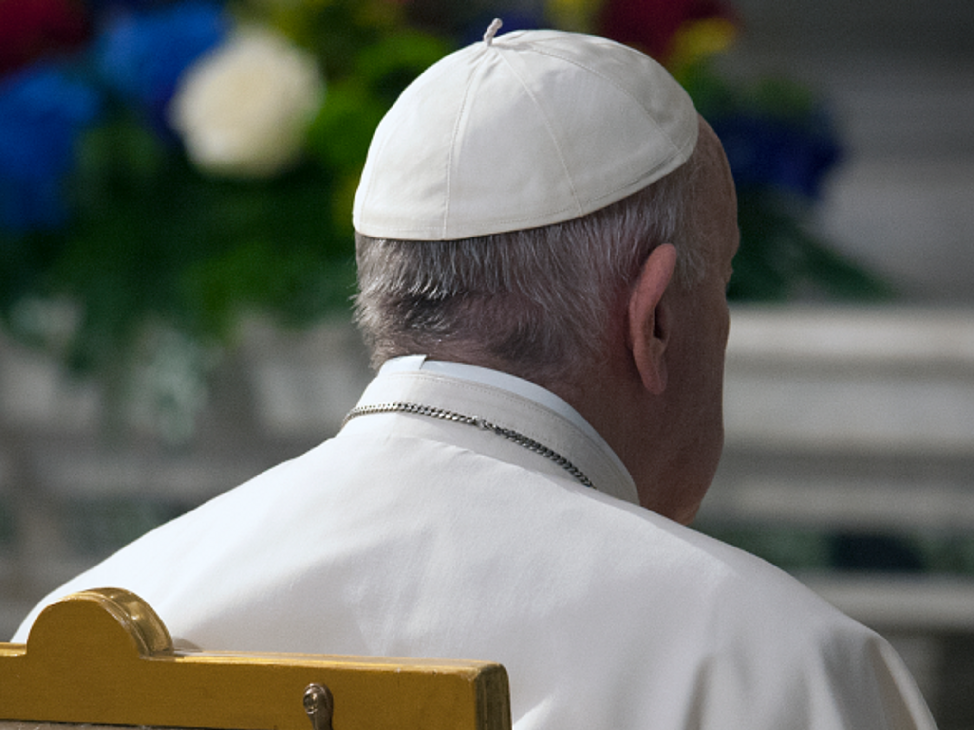Pope Francis presiding over mass in the Vatican on May 1