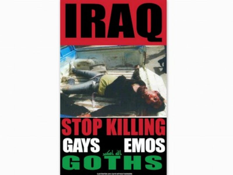 Poster for recent rally in Iraq (Gays without Borders)