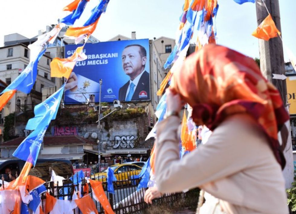 Poster of Turkey's President Erdogan in Istanbul