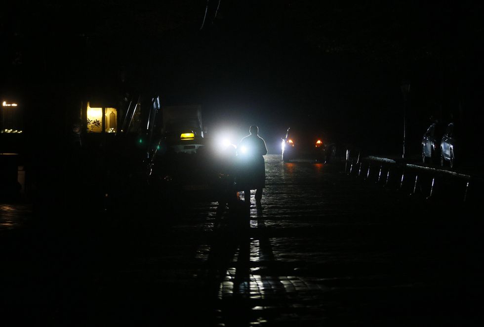 Power outages are seen in the city center of Odesa, Ukraine