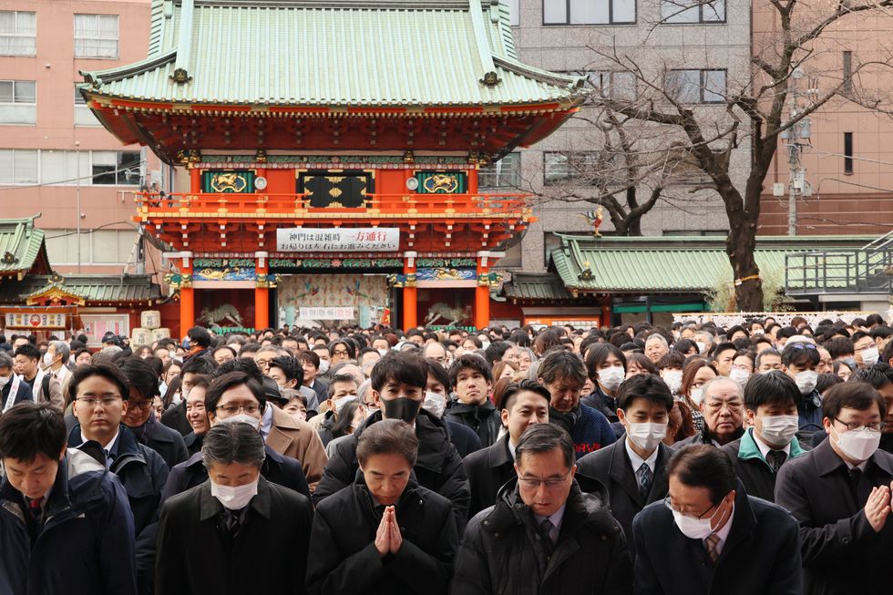 Praying for good luck in Tokyo