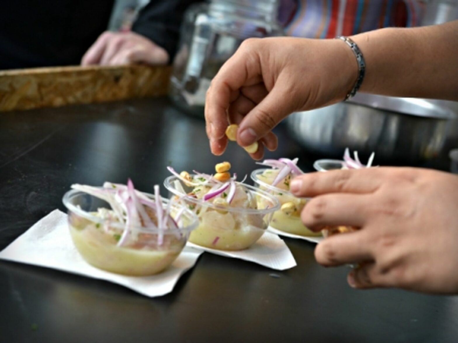 Preparing ceviche in Buenos Aires