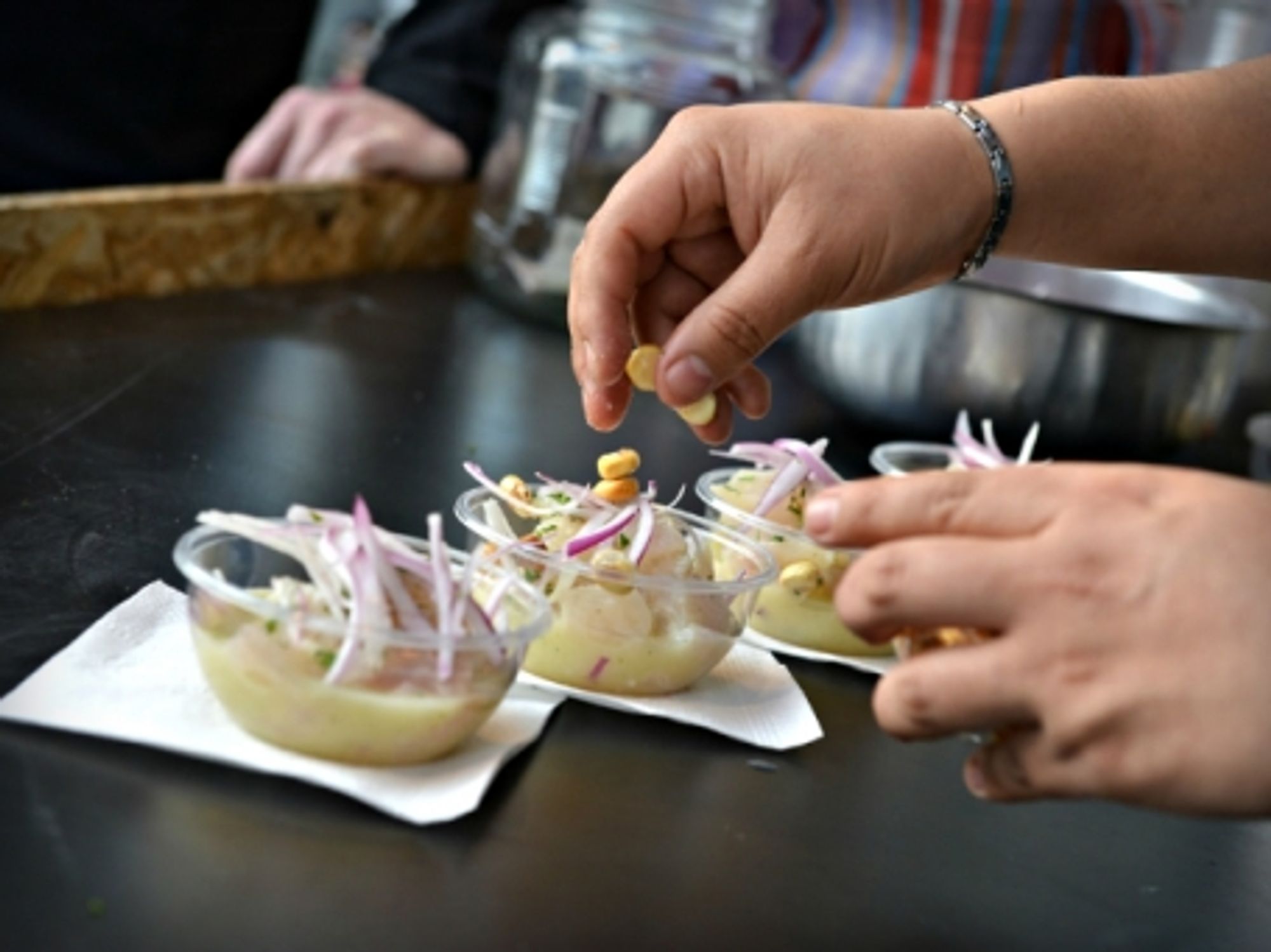 Preparing ceviche in Buenos Aires