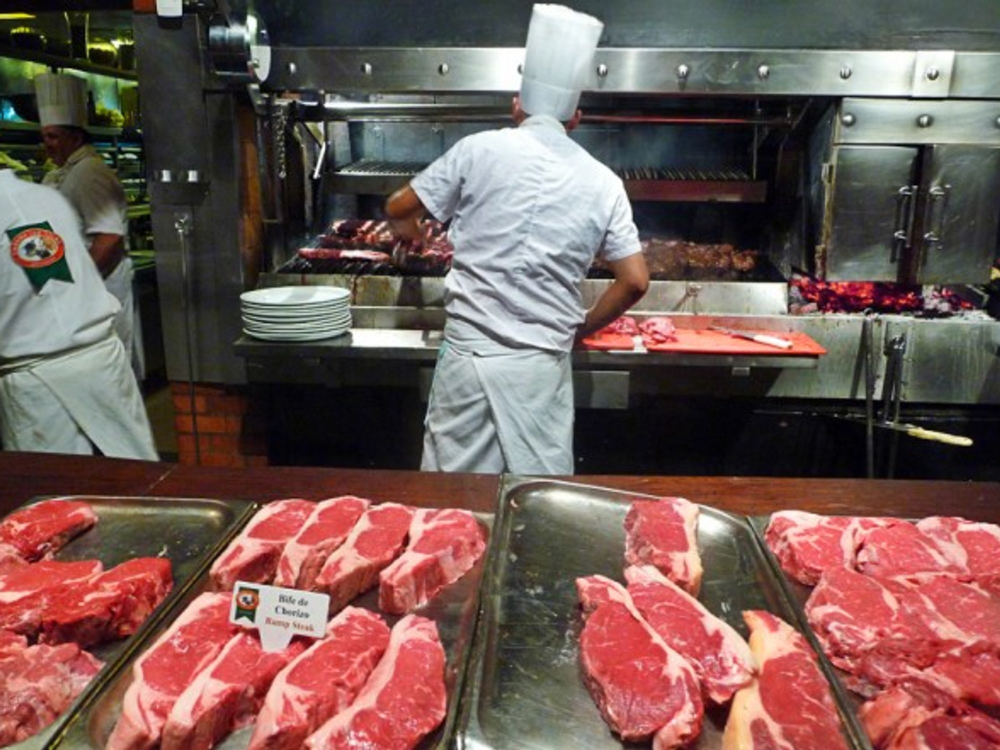 Preparing meat at Estancias y Cabaña Las Lilas