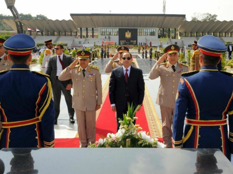 President al-Sisi honoring fallen soldiers in Cairo last April