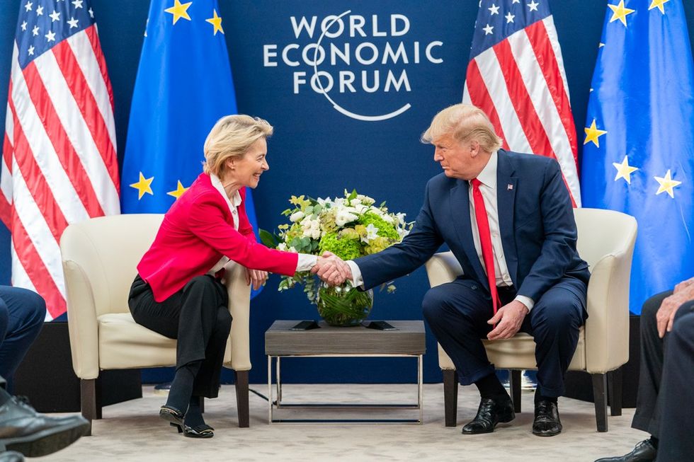 President DONALD TRUMP meets with the President of the European Commission URSULA VON DER LEYEN during the 50th Annual World Economic Forum meeting Tuesday, Jan. 21, 2020
