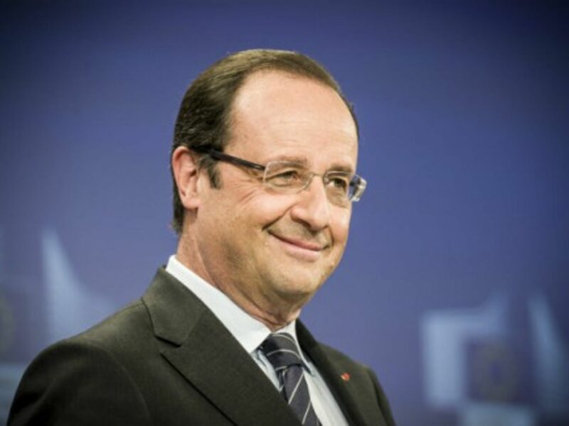 President FranÃ§ois Hollande all smiles last May
