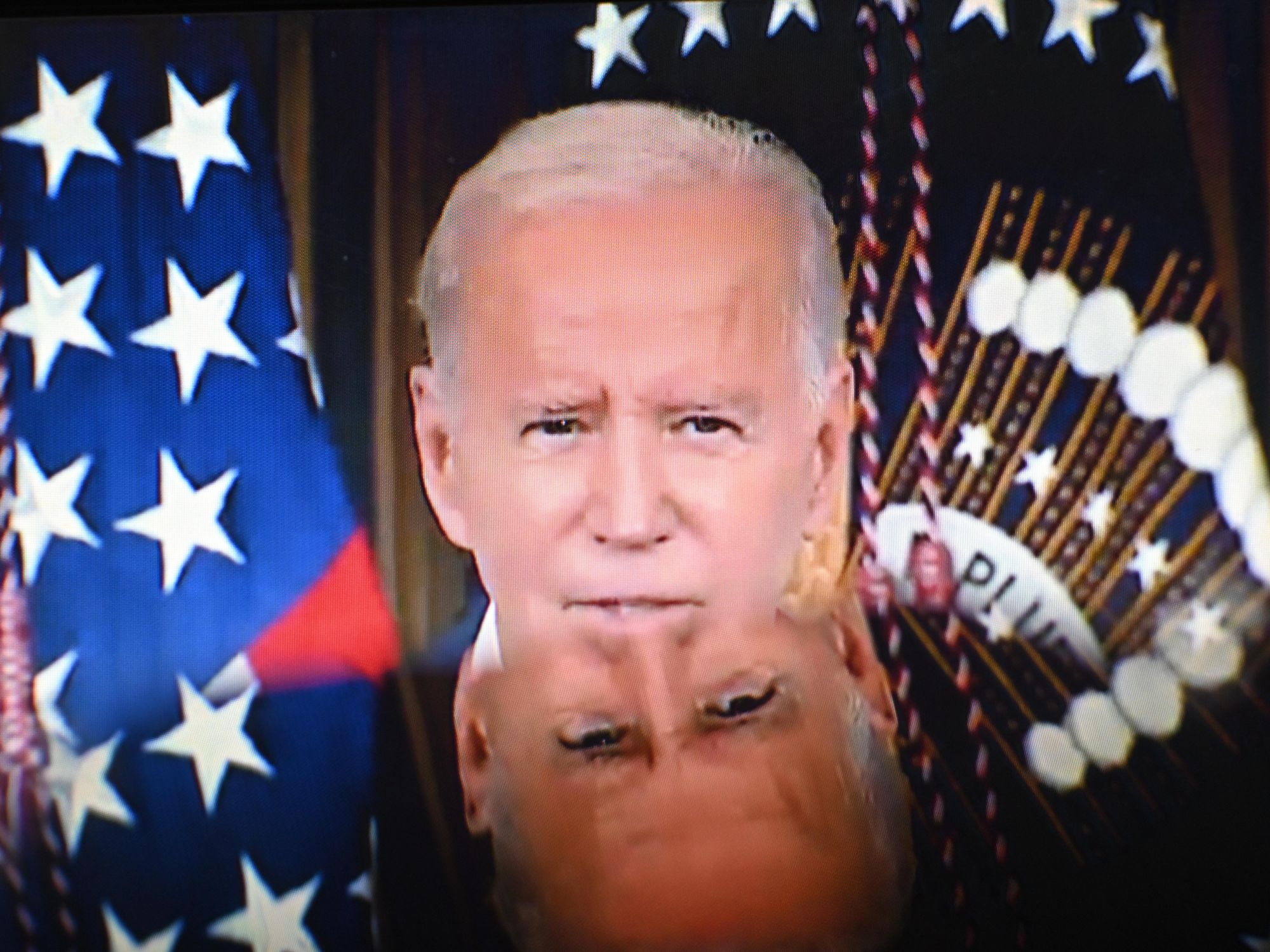 President Joe Biden speaks on midterm elections results. Live broadcast on CNN TV channel from Clermont-Ferrand, France, November 9, 2022​.