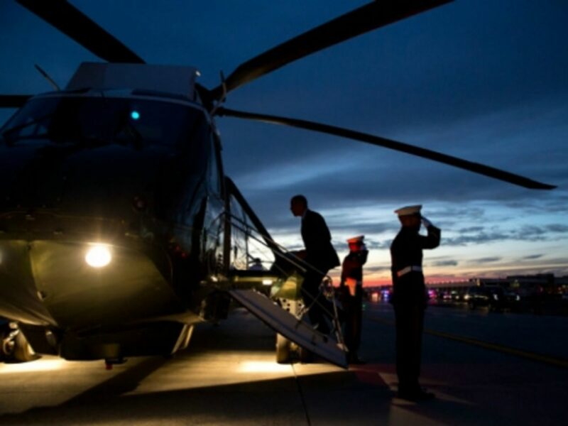 President Obama boards Marine One last month