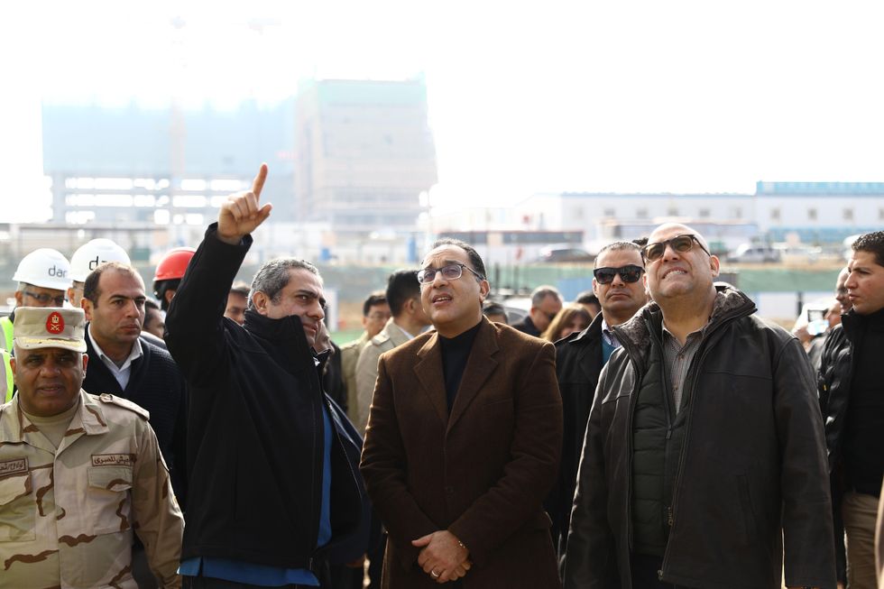 Prime Minister Mostafa Madbouly and Chinese representatives visit the construction site of the Central Business District