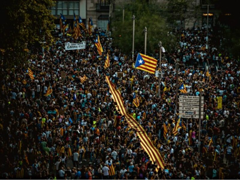 Pro-Catalonian independence in Barcelona on Oct. 3