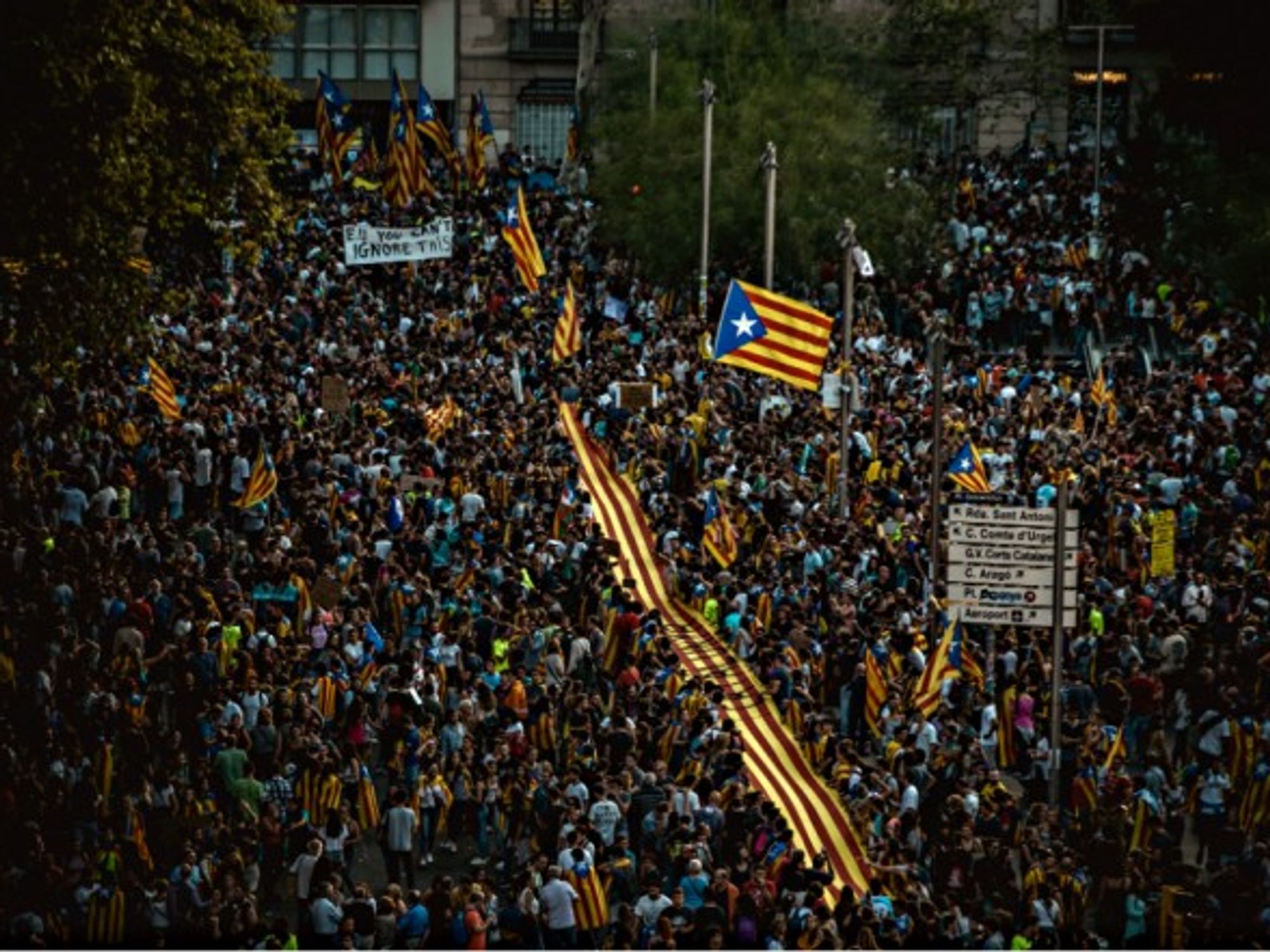 Pro-Catalonian independence in Barcelona on Oct. 3