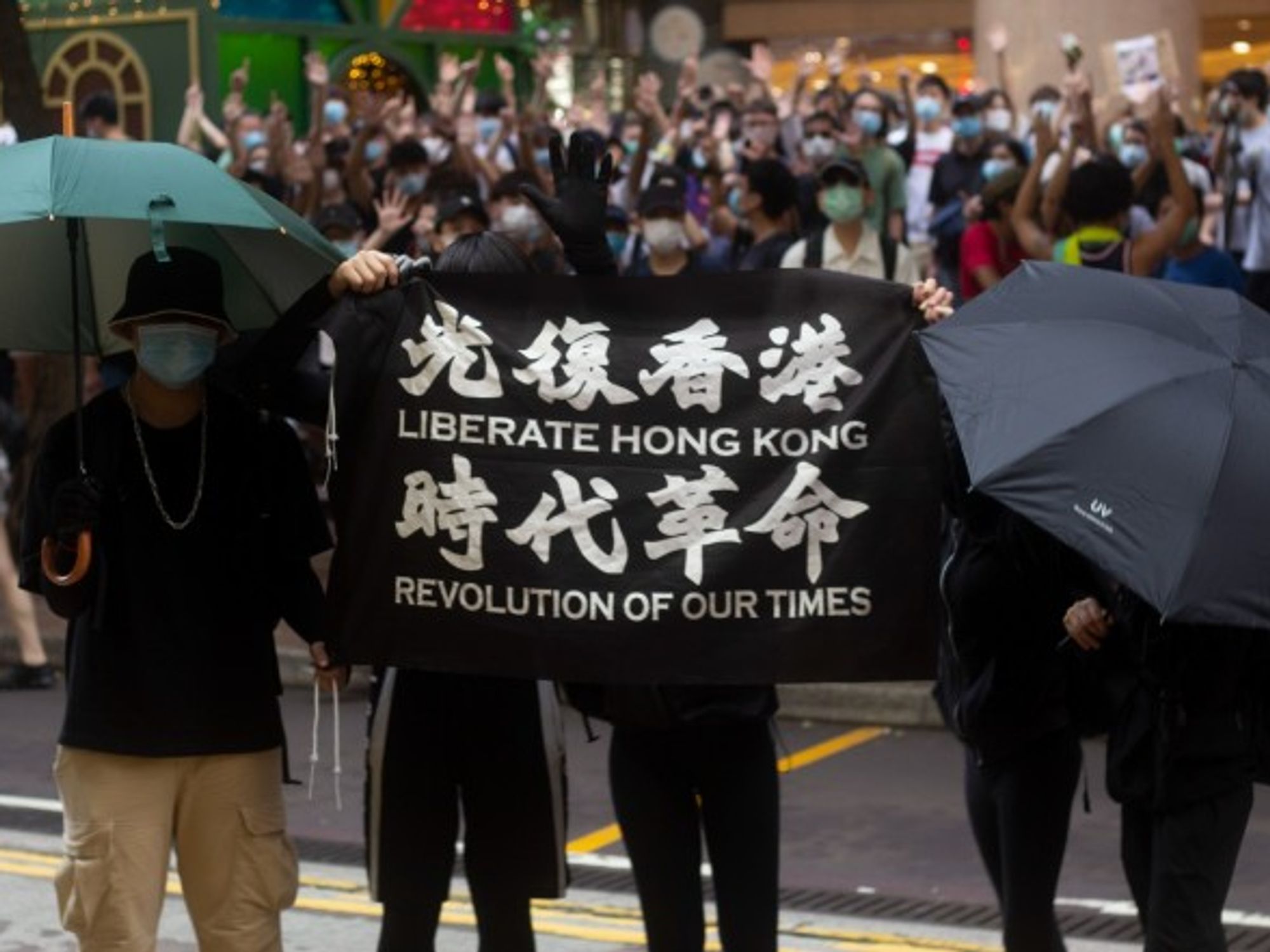 Pro-democracy protesters in Hong Kong