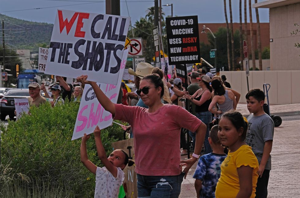 Protest against vaccine and mask mandates in Tucson, Arizona
