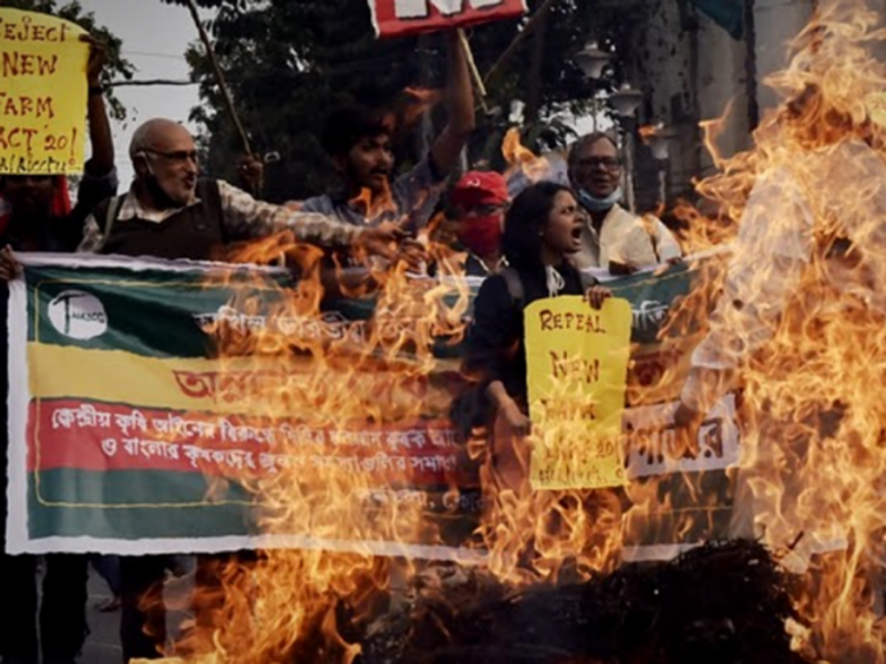 Protest continue in Kolkata and across India against controversial agricultural bill