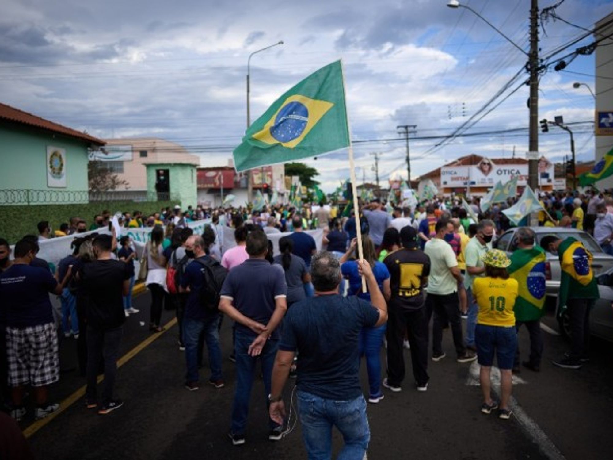 Protest in support of Brazilian President Jair Bolsonaro, in Sao Paulo, Brazil, March 2021.