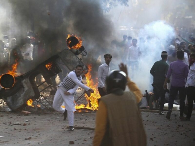 Protest over new citizenship law in New Delhi.