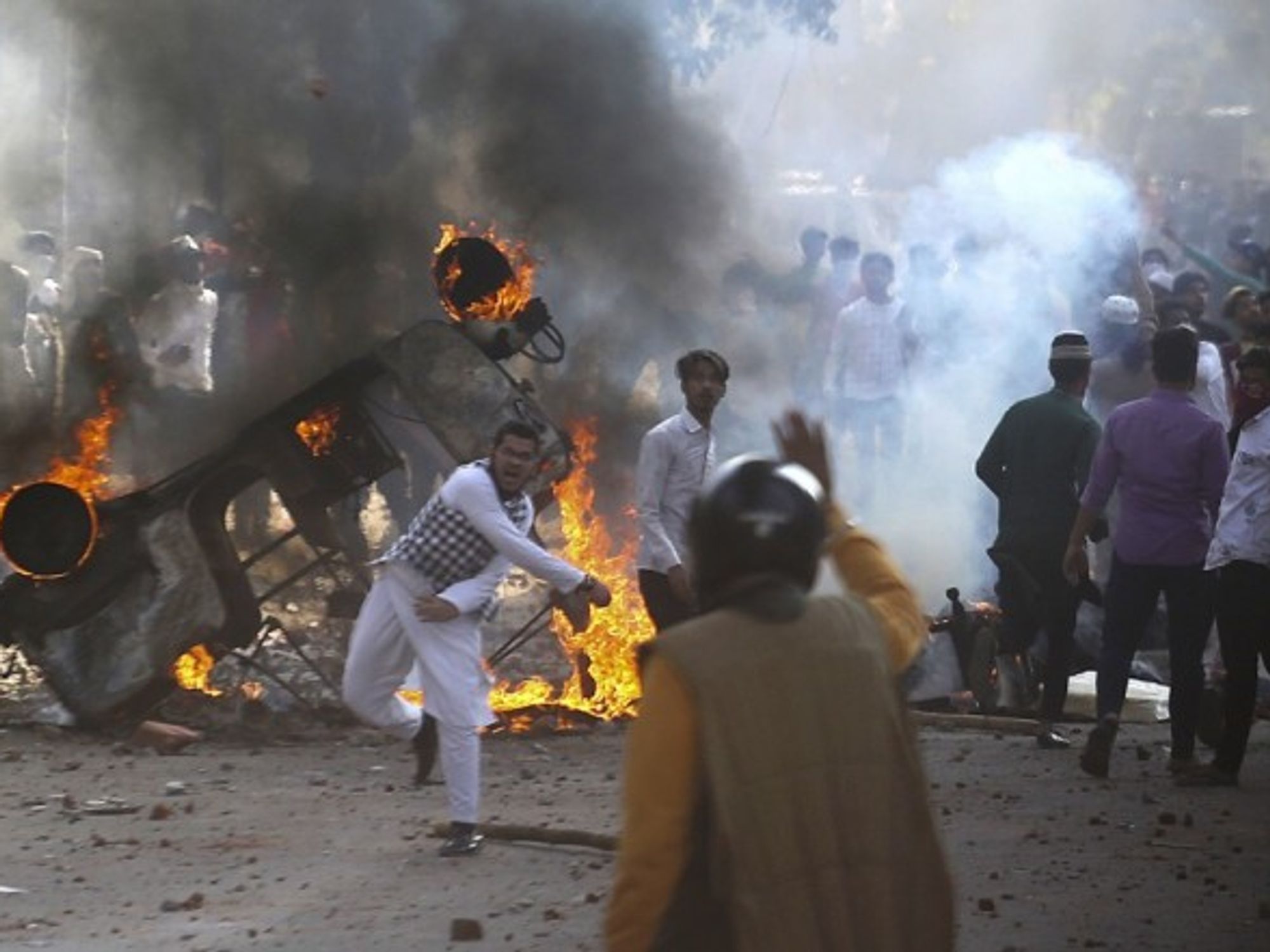 Protest over new citizenship law in New Delhi.
