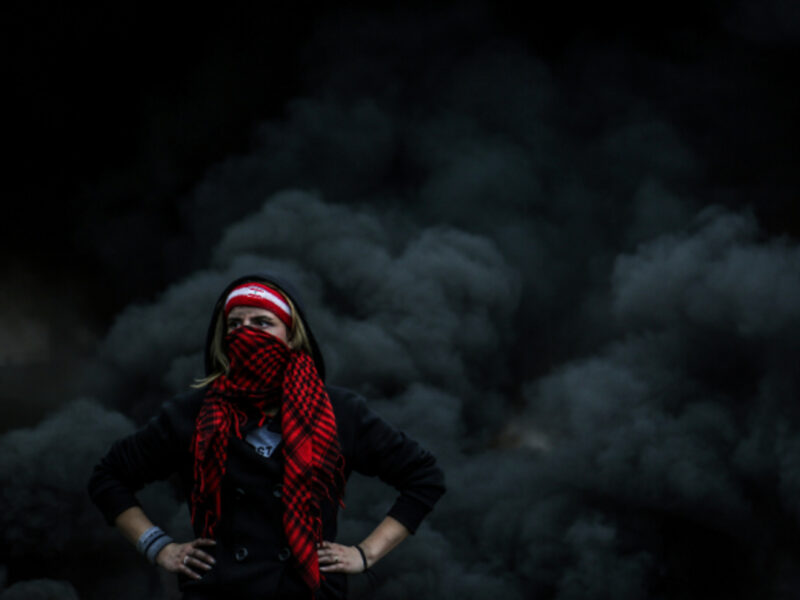 Protester in Beirut, Lebanon, on March 8