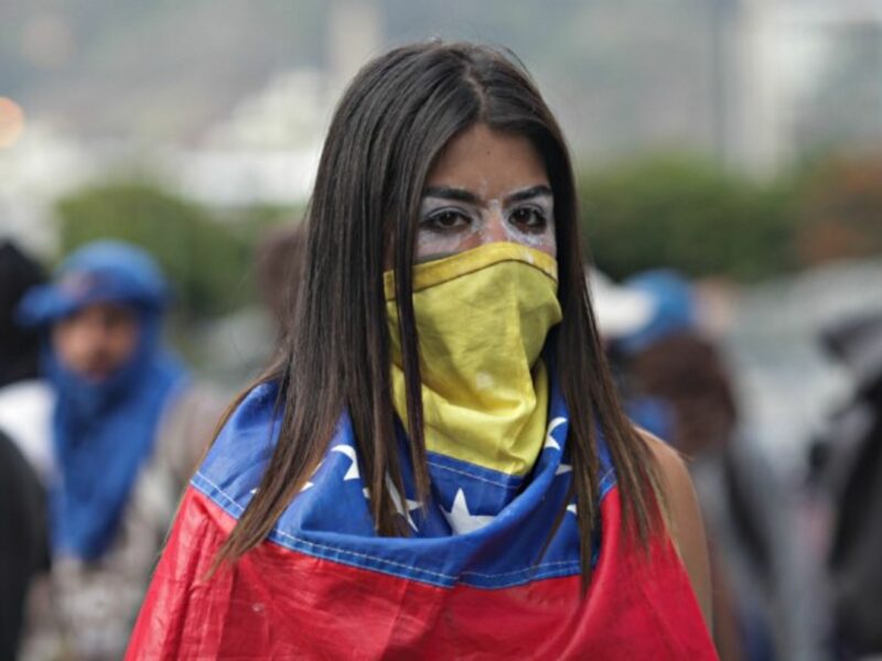 Protester in Caracas on Jan. 23