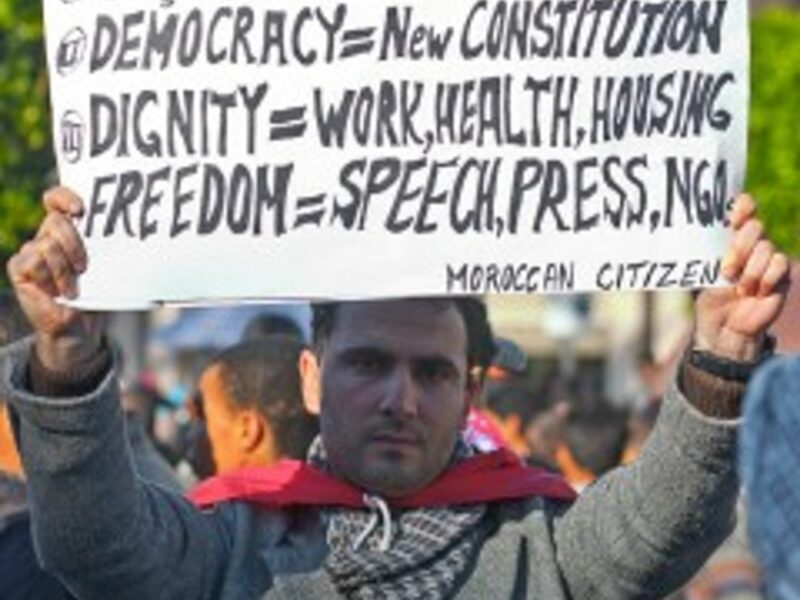 Protester in Rabat, Morocco