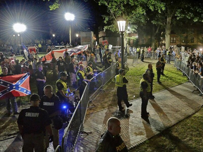 Protesters facing off in North Carolina