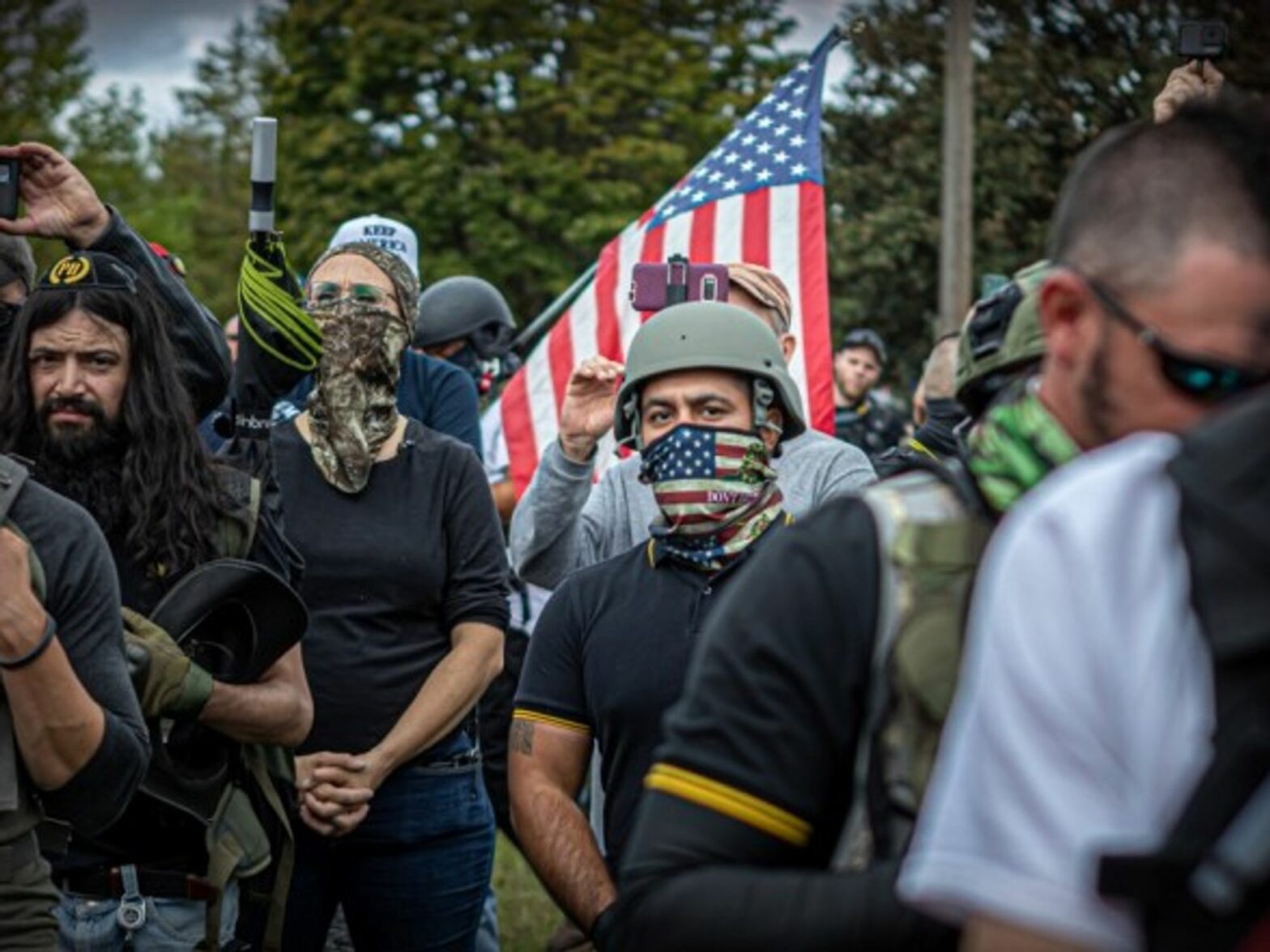 Protesters in Portland, Oregon in September