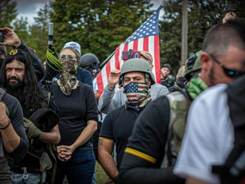 Protesters in Portland, Oregon in September