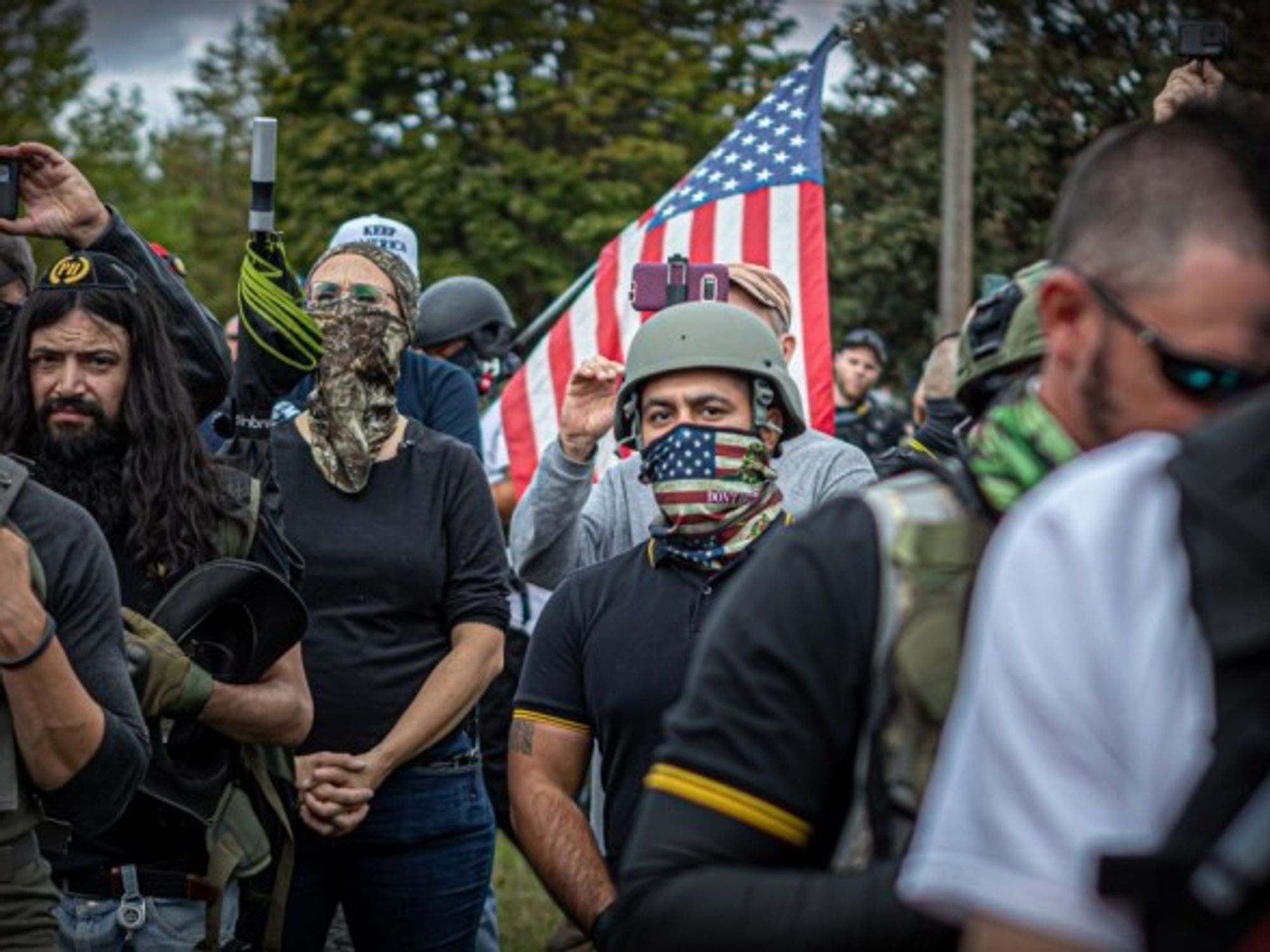 Protesters in Portland, Oregon in September