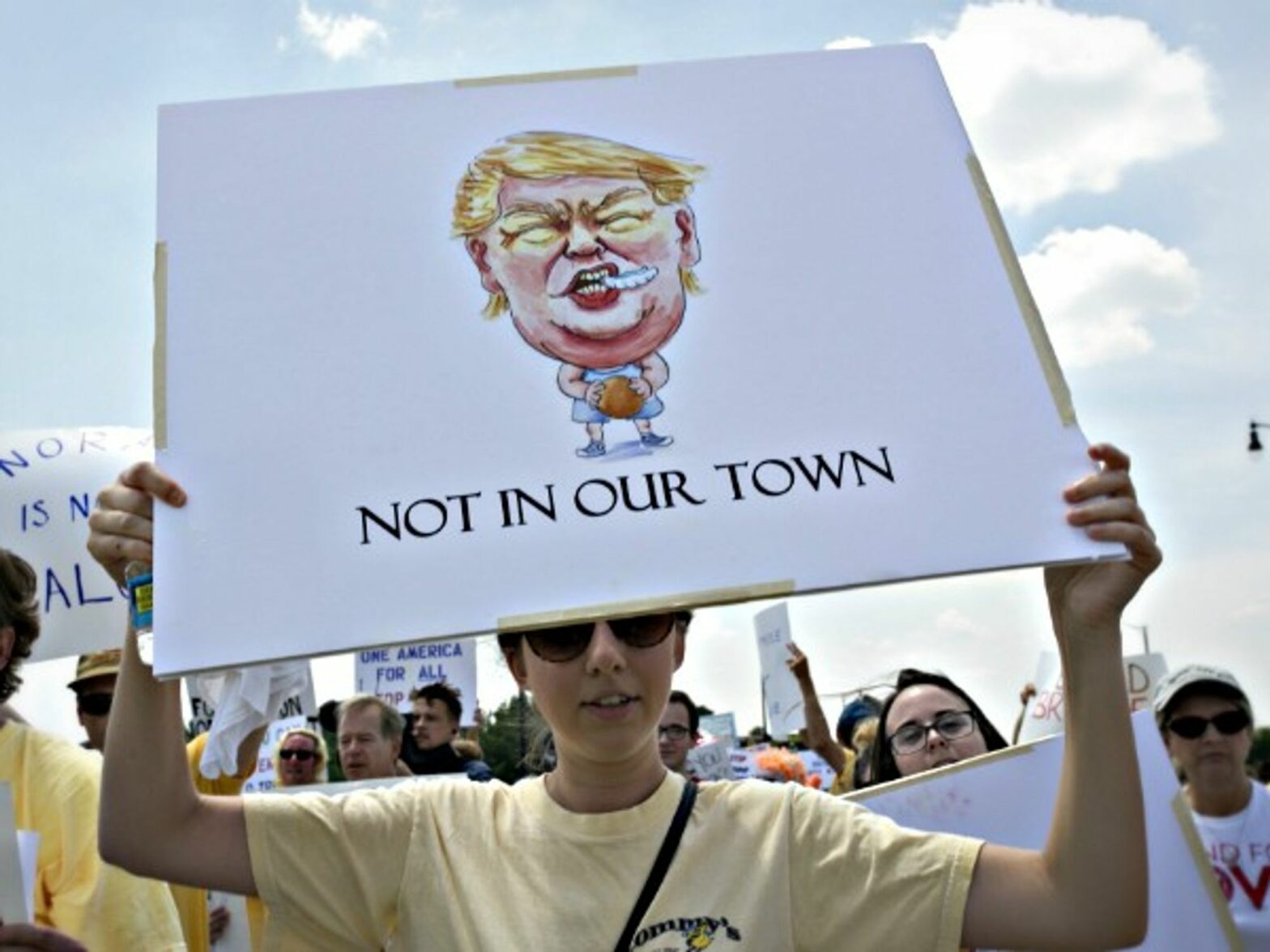 Protesting agains Trump in Cleveland