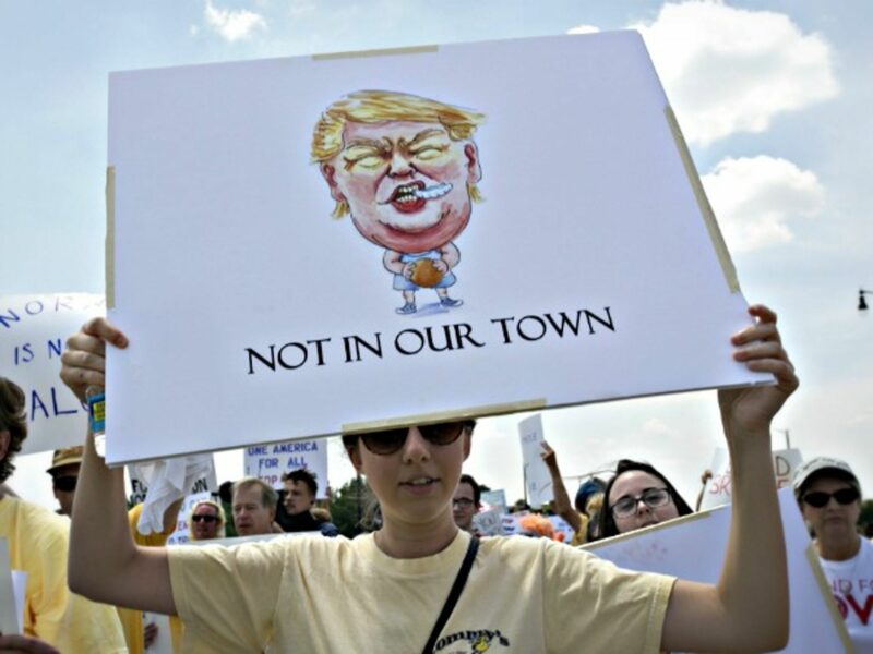 Protesting agains Trump in Cleveland