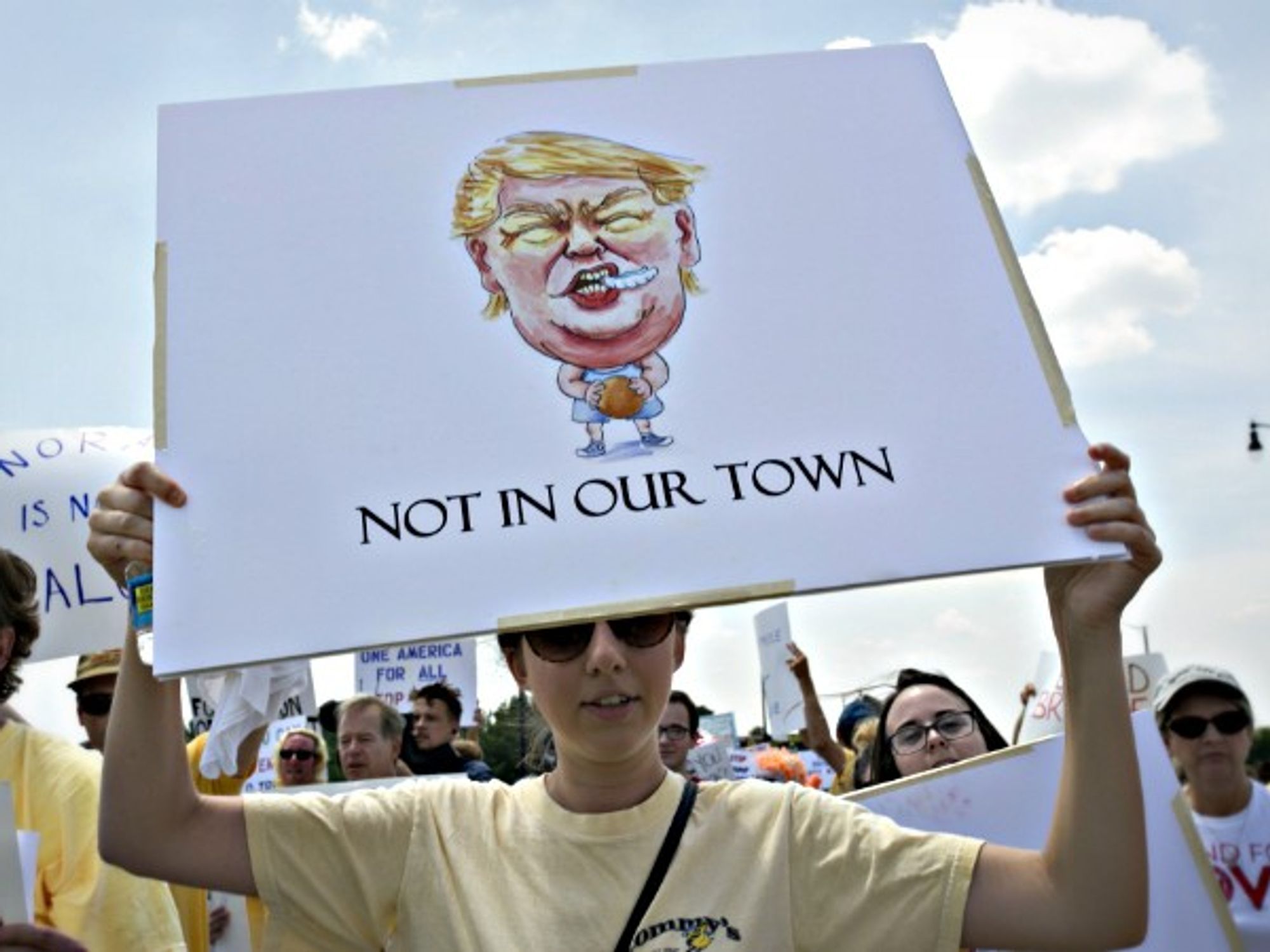 Protesting agains Trump in Cleveland