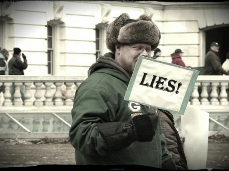 Protesting the lies
