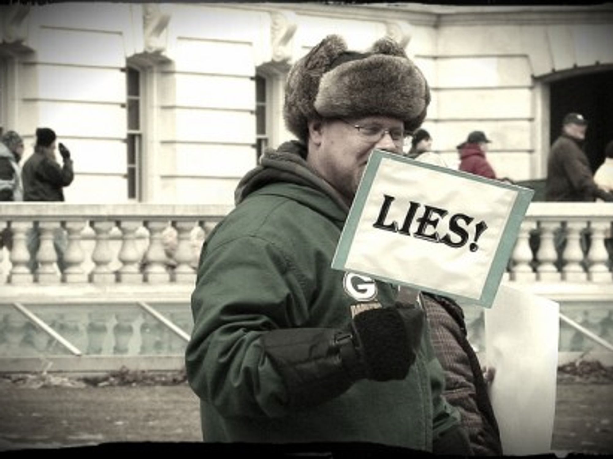 Protesting the lies