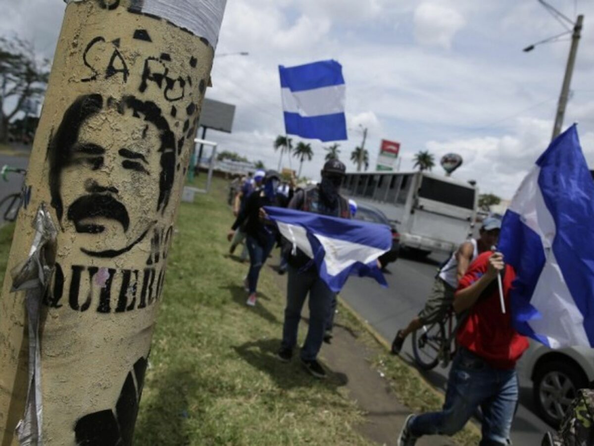 Protestors in Managua, Nicaragua on the 'International Day of the Disappeared'