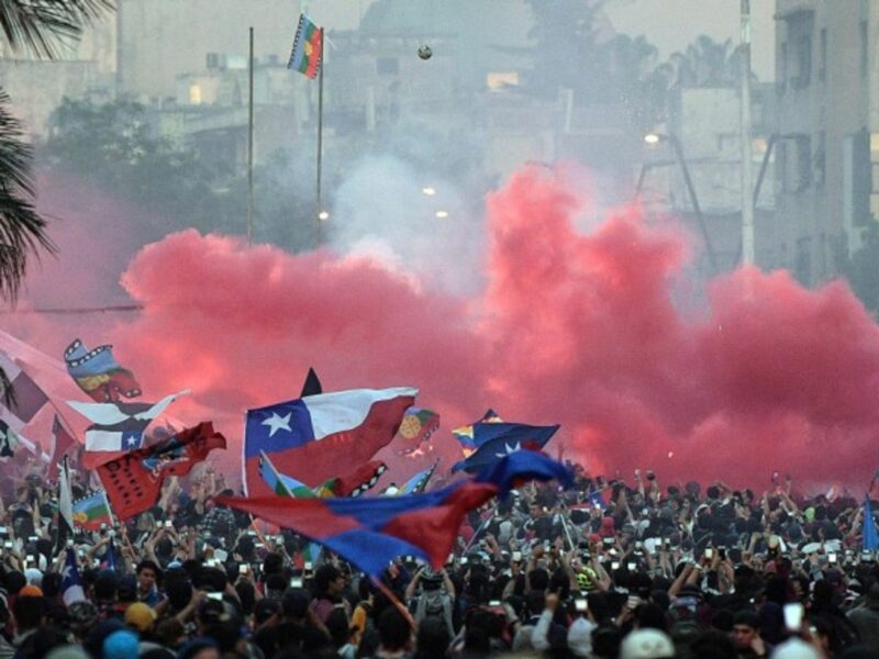 Protestors in Santiago, Chile, Nov. 8, 2019