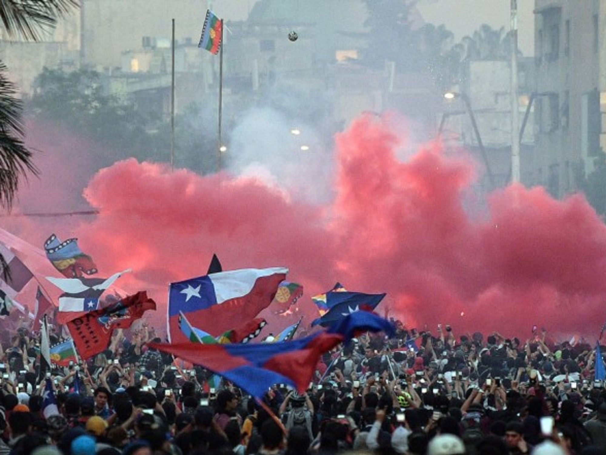 Protestors in Santiago, Chile, Nov. 8, 2019