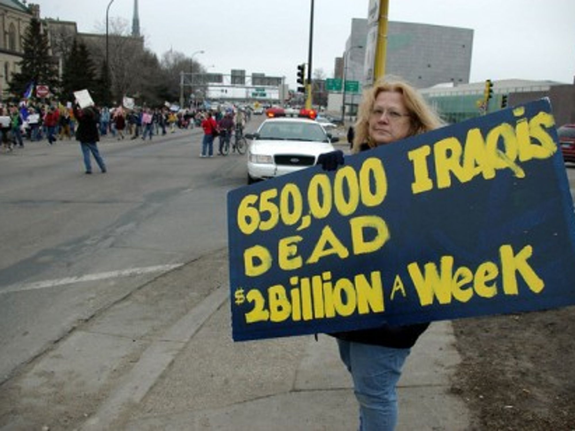 Protests accompanied the nine-year war, like this one in 2007 (Andrew Ciscel)
