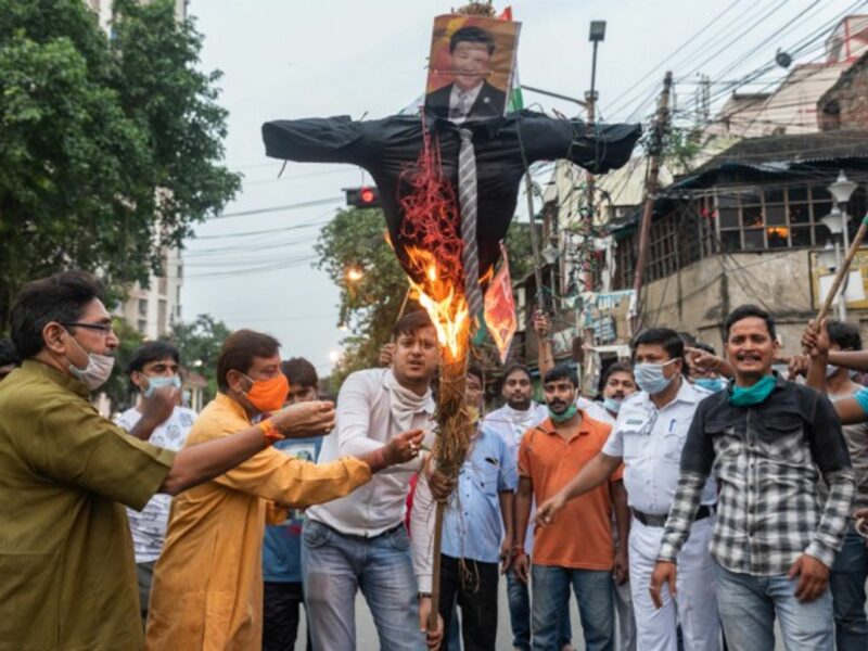 Protests against the Chinese attack in India.