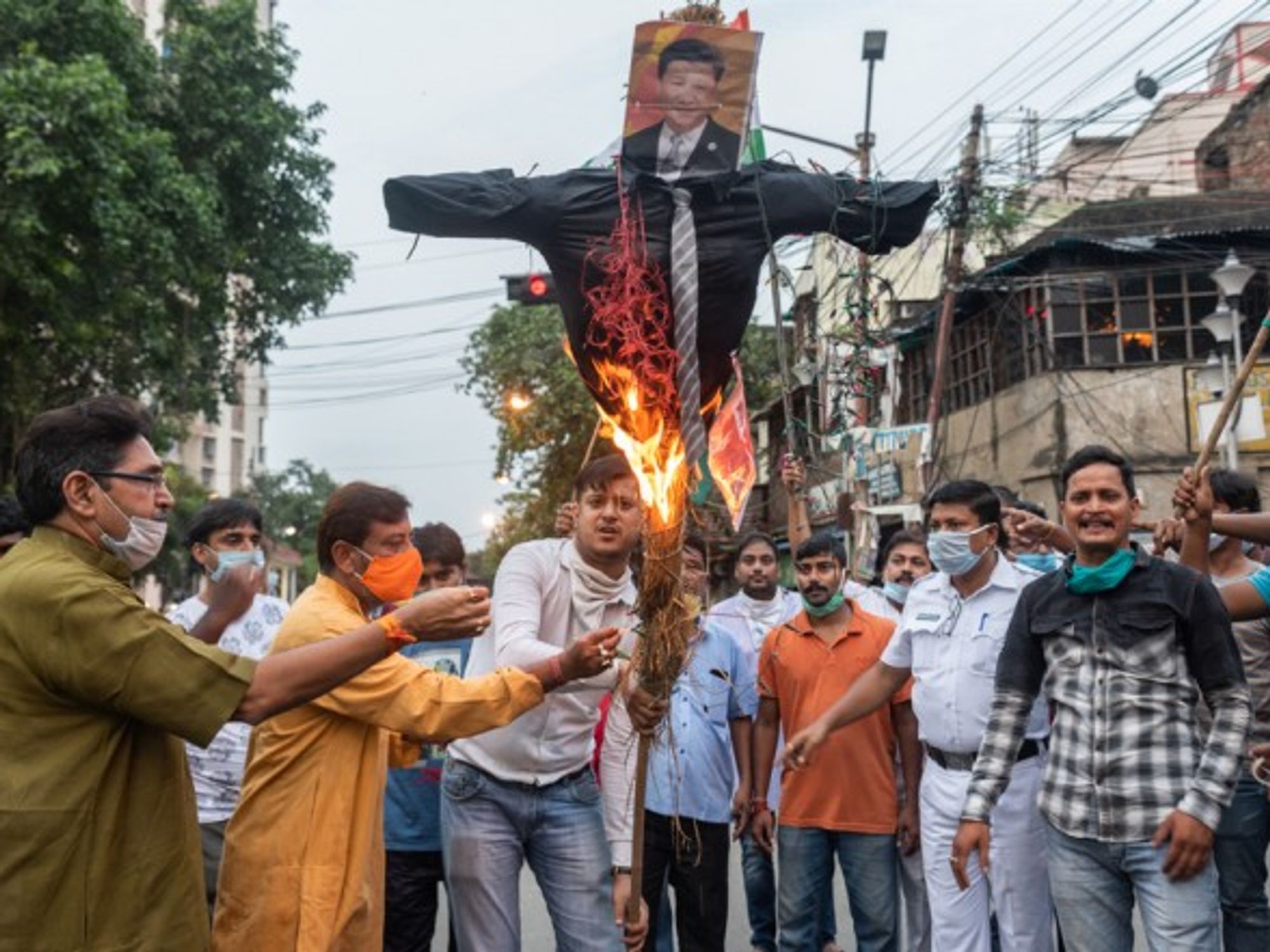 Protests against the Chinese attack in India.