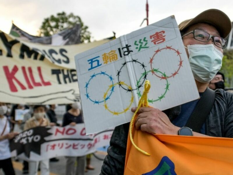 Protests against the Tokyo Olympics earlier this month