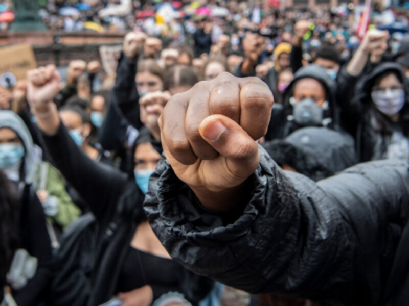 Protests in support of the Black Lives Matter movement, like here in Frankfurt, have sprung all over Europe