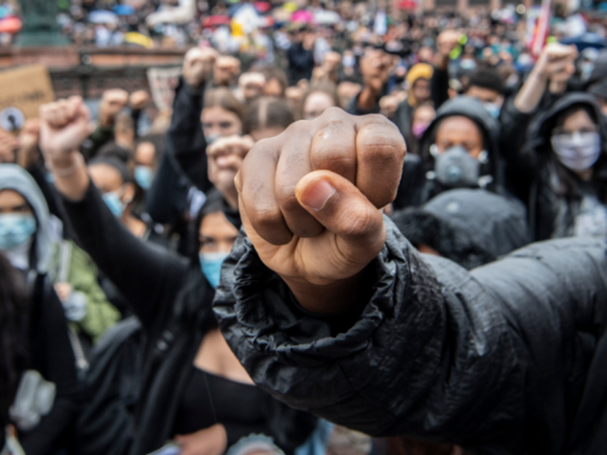 Protests in support of the Black Lives Matter movement, like here in Frankfurt, have sprung all over Europe