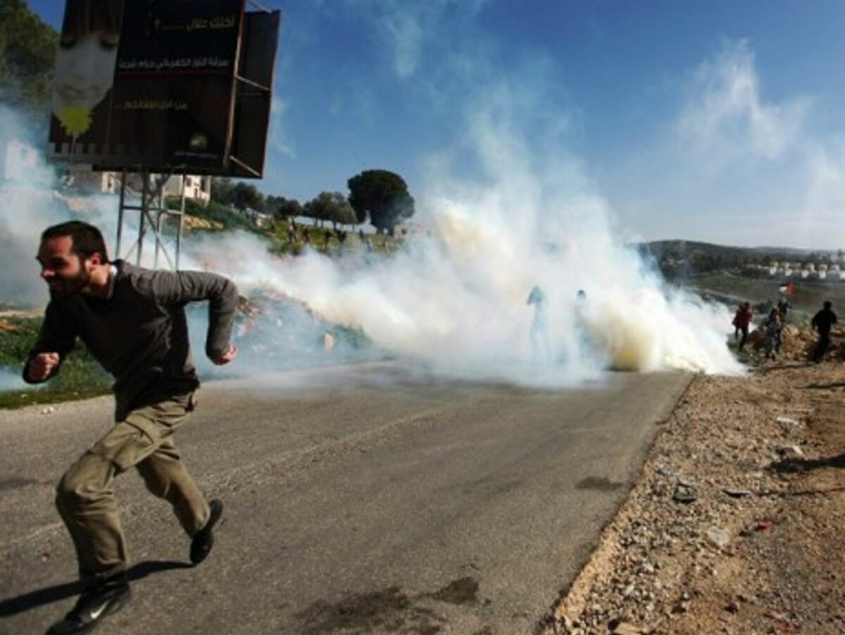 Protests in the West Bank village of Nabi Salaeh, near the Halamish settlement