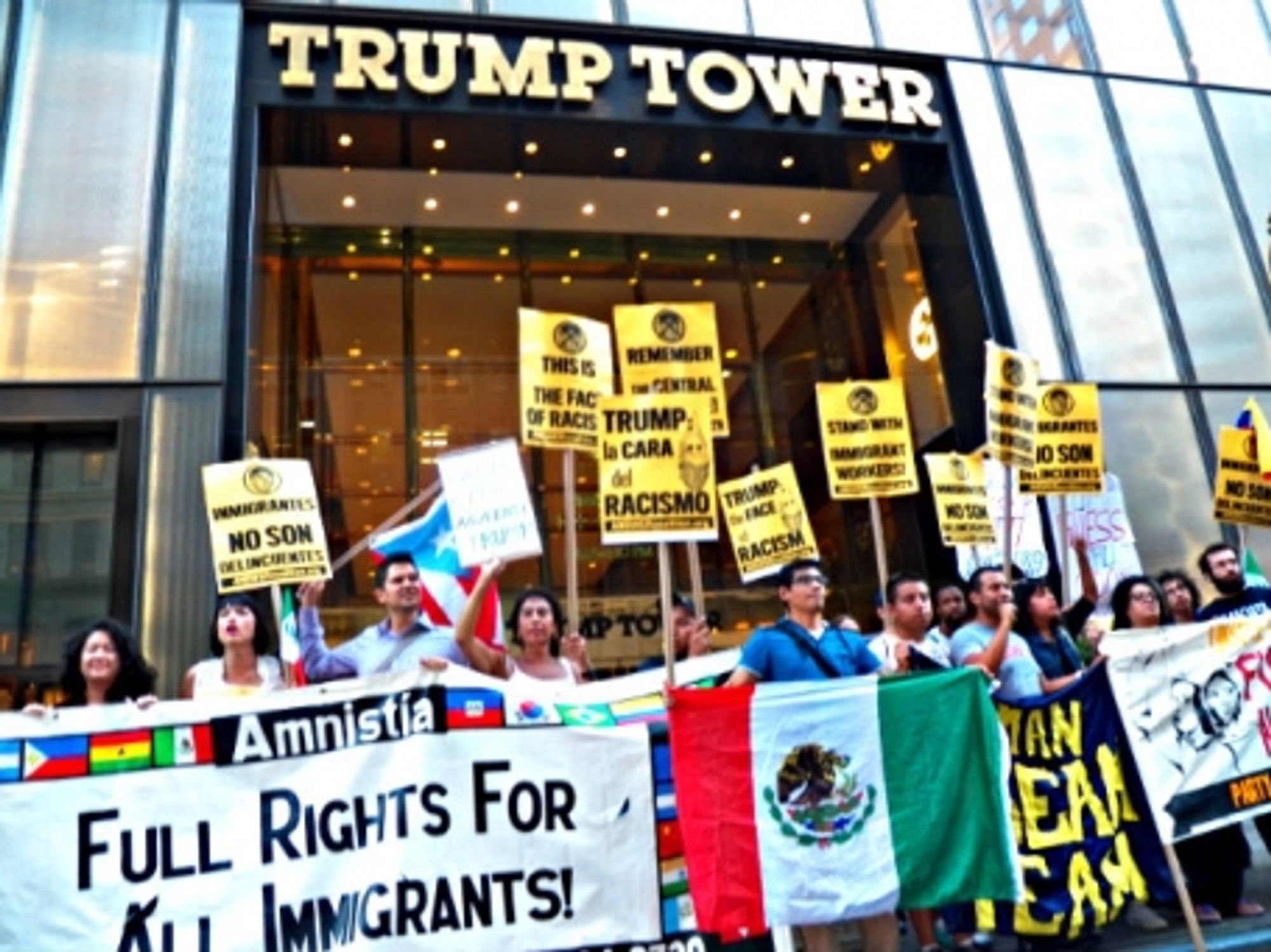 Protests outside the Trump Tower in New York