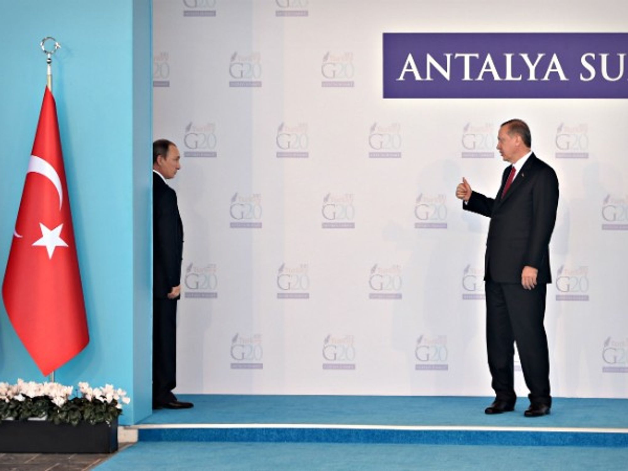 Putin and Erdogan at the G20 Summit in Antalya in November