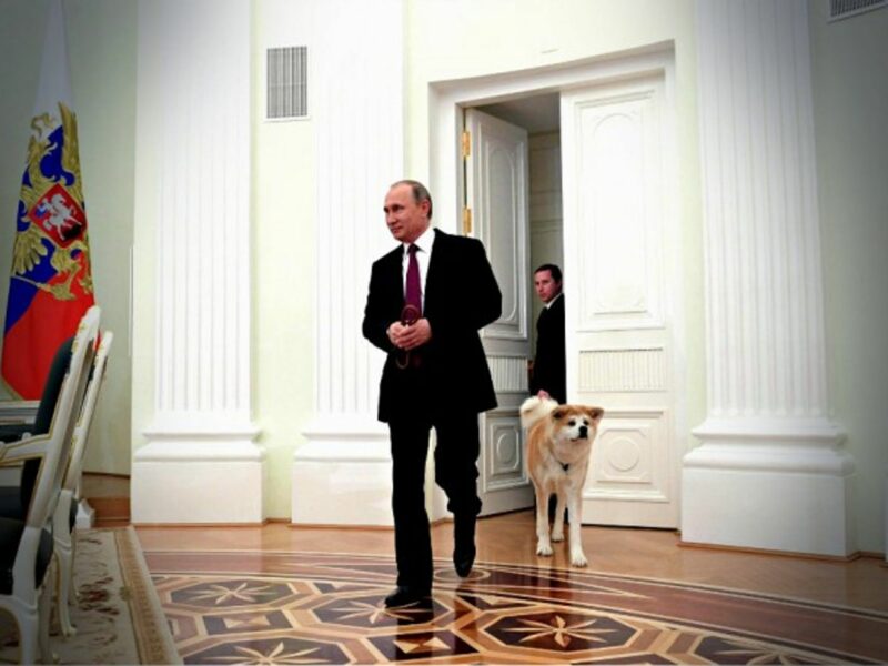 Putin and his Akita guard dog