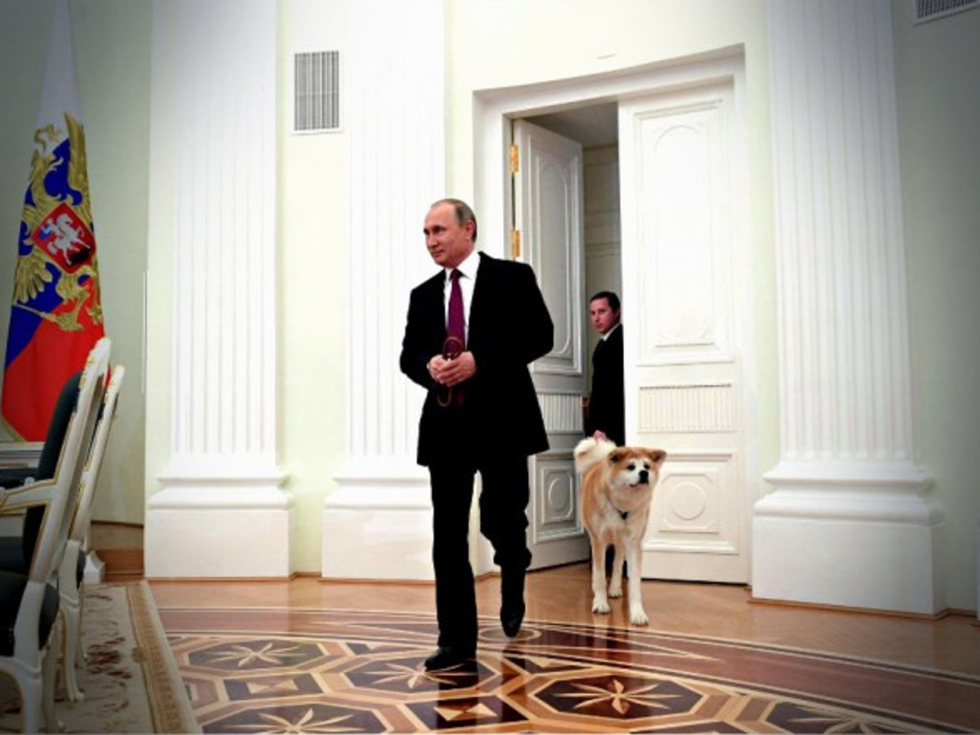 Putin and his Akita guard dog
