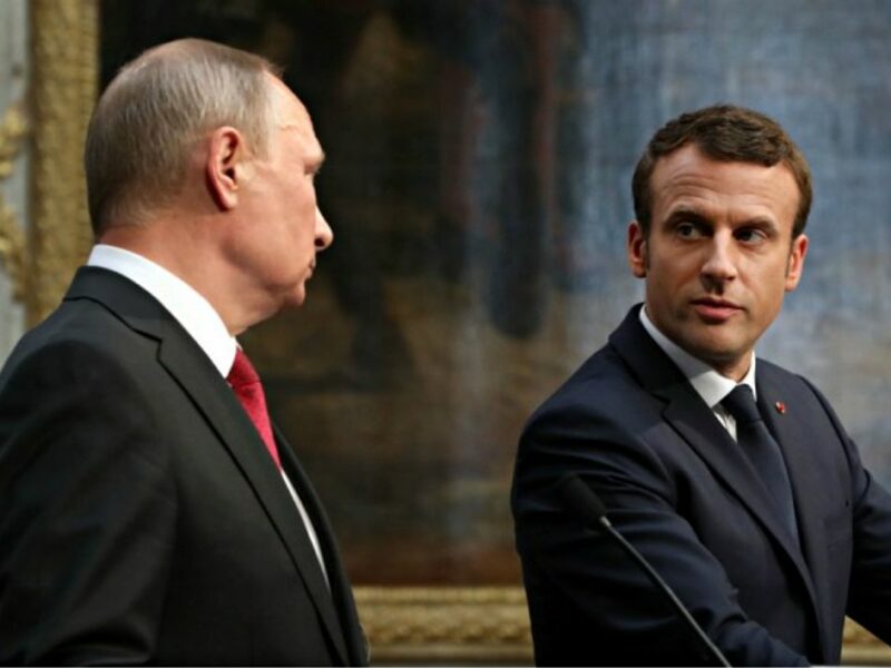 Putin and Macron in Versailles in May